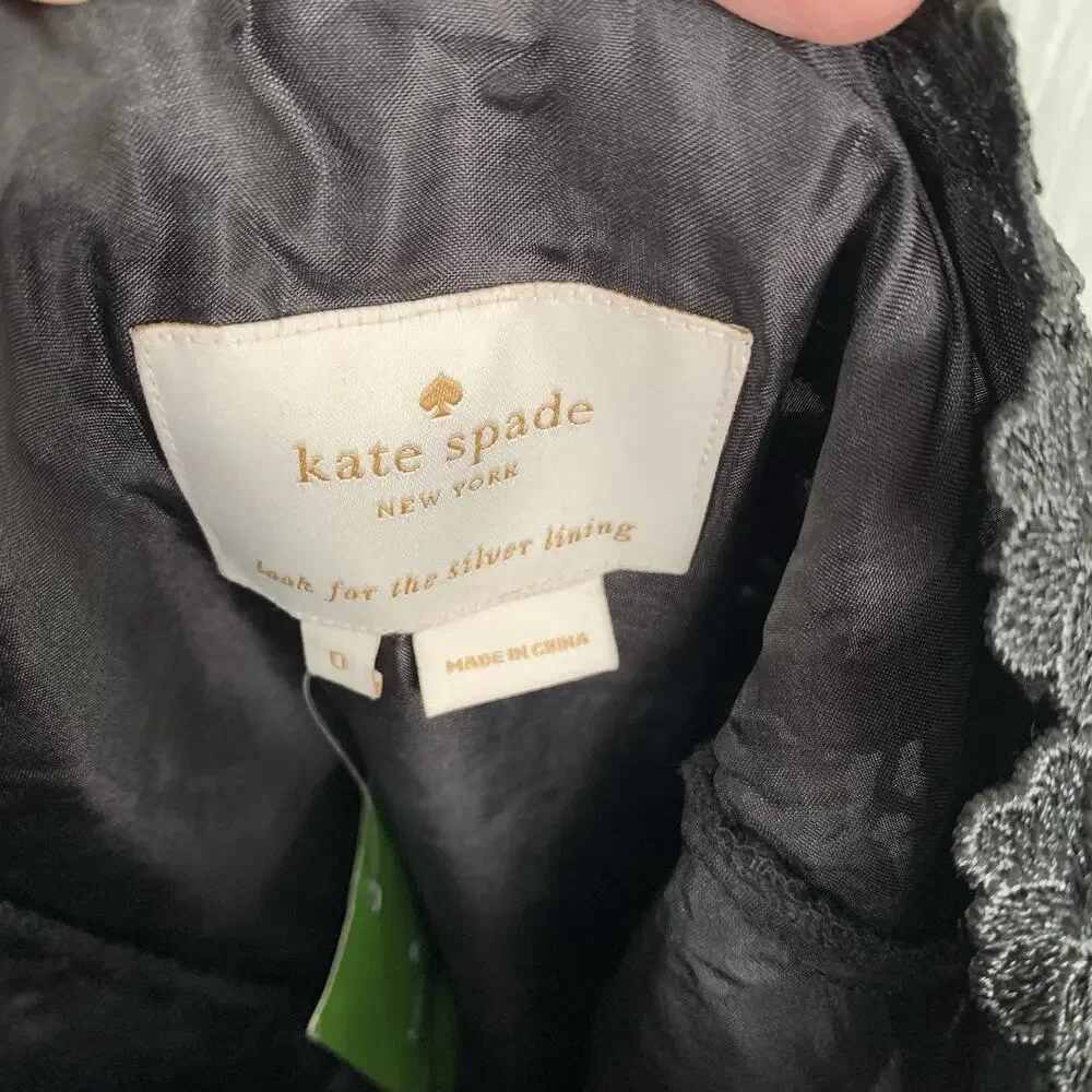 Kate Spade Quinn Black Lace All That Glitters Size 0 NWT